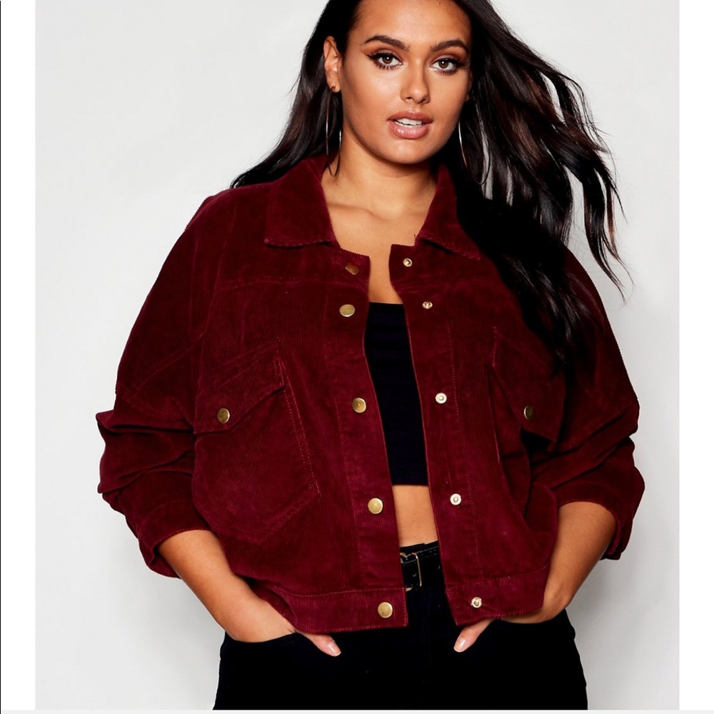 Plus Oversized Trucker Cord Jacket